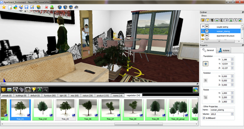 A screenshot of the NeuroVR 2 open source software